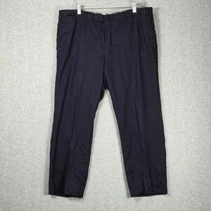 Canali Mens 36 x 26.5 Dress Pants Navy Blue Su Misura 100% Wool Made in Italy